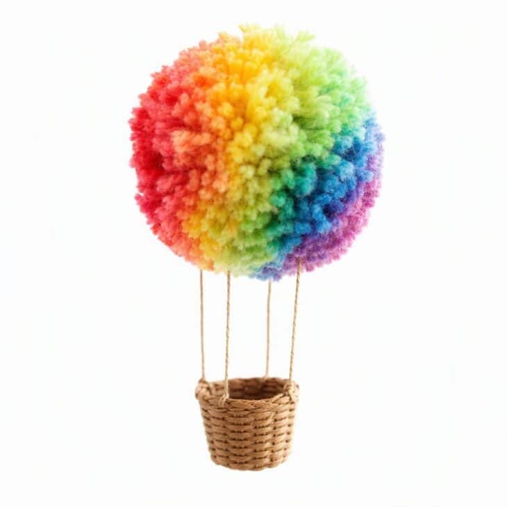 A pom pom is the fastest way to a soft, round balloon.