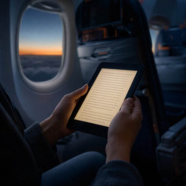 A device that holds a whole shelf weighs less than one paperback.