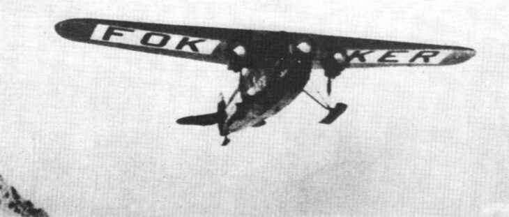 Fokker F.VII Josephine Ford in flight during Byrd's 1926 Arctic expedition