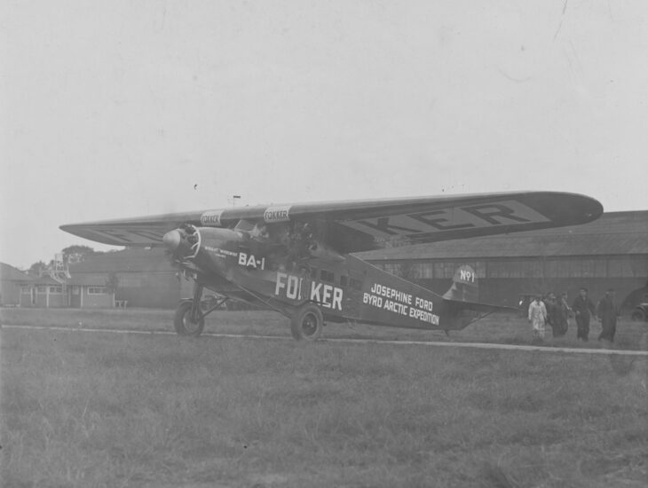 Fokker F.VII trimotor Josephine Ford of the Byrd Arctic Expedition on the ground in 1926
