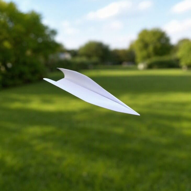 Opposite bends on the back of each wing make this dart roll.
