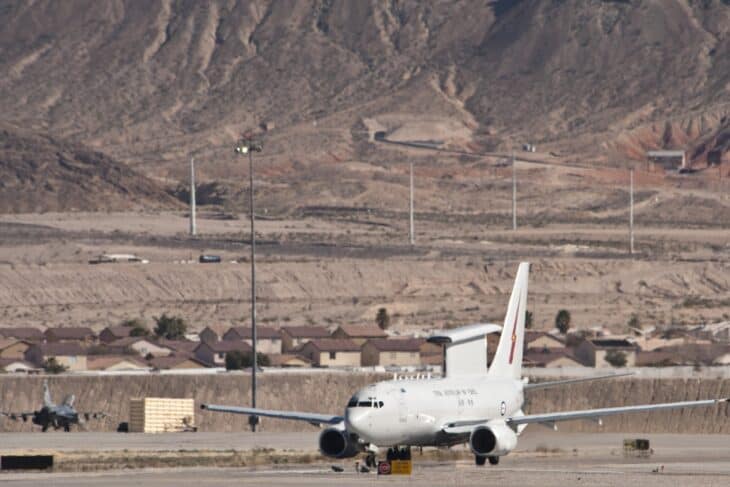 RAAF E-7A Wedgetail taxiing at Nellis Air Force Base during Red Flag