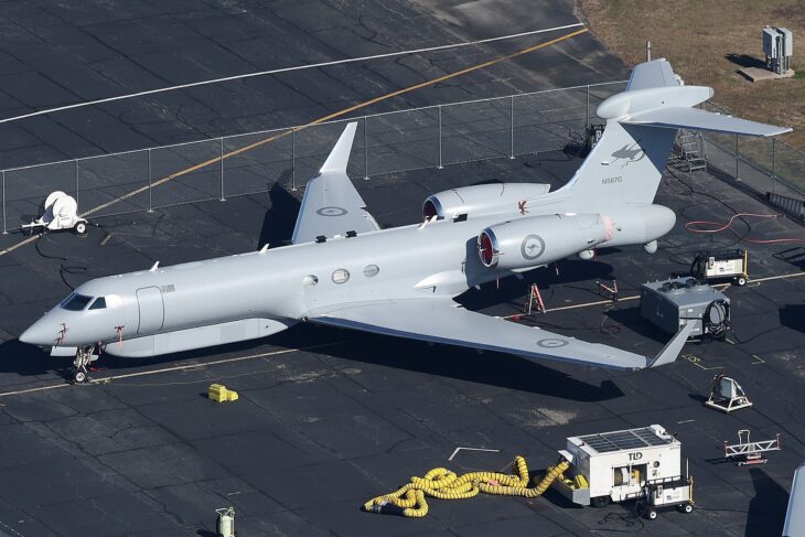 Gulfstream MC-55A Peregrine on the ramp wearing RAAF markings
