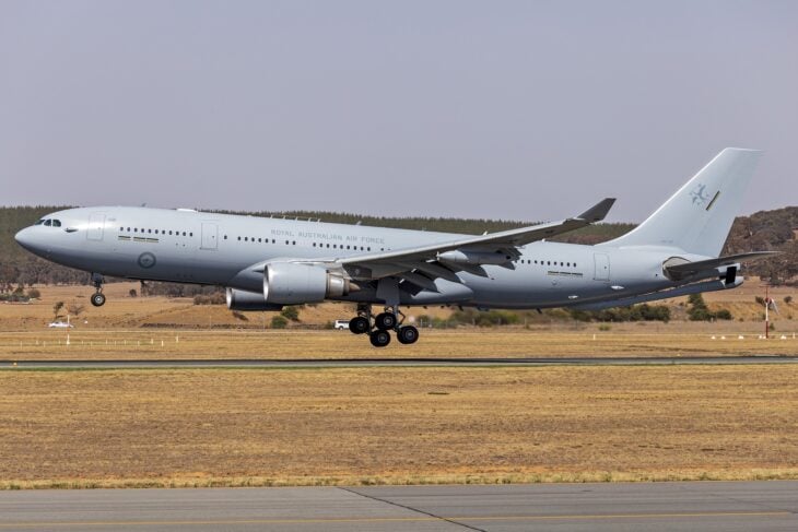 RAAF KC-30A tanker A39-007 on final approach with gear down