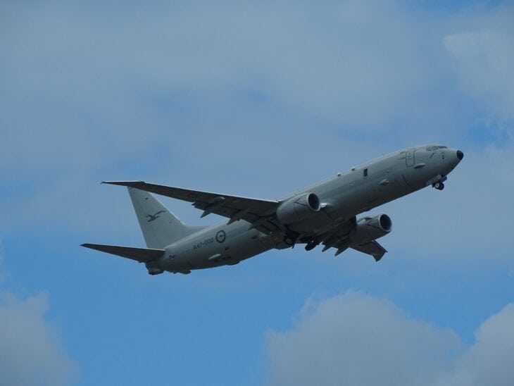 RAAF P-8A Poseidon A47-002 climbing out with gear retracted