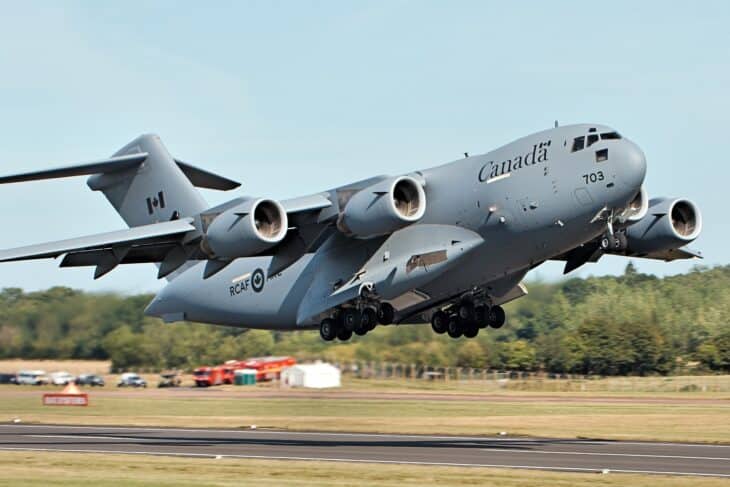 RCAF CC-177 Globemaster III 177703 lifting off from a runway