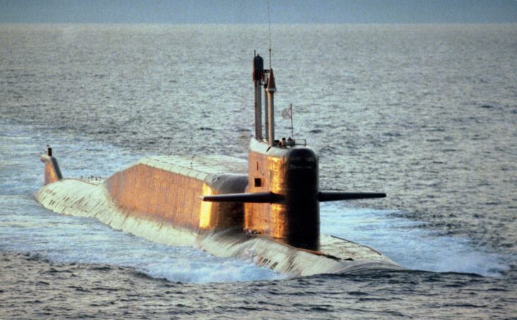 Delta IV-class ballistic missile submarine surfaced