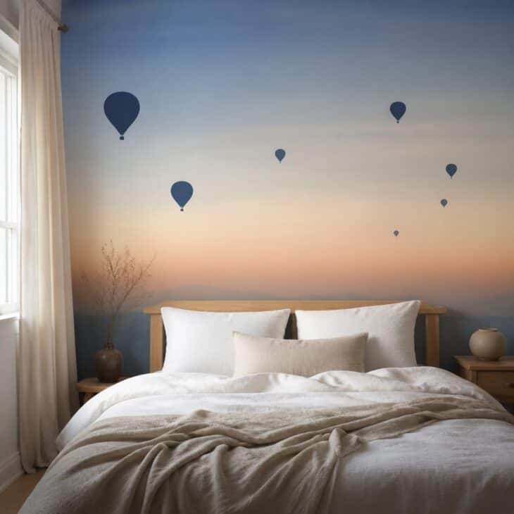 Dark silhouettes against a sunset sky read as a real balloon rally.