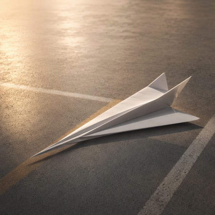 A slender delta gives a paper plane the look of a supersonic jet.