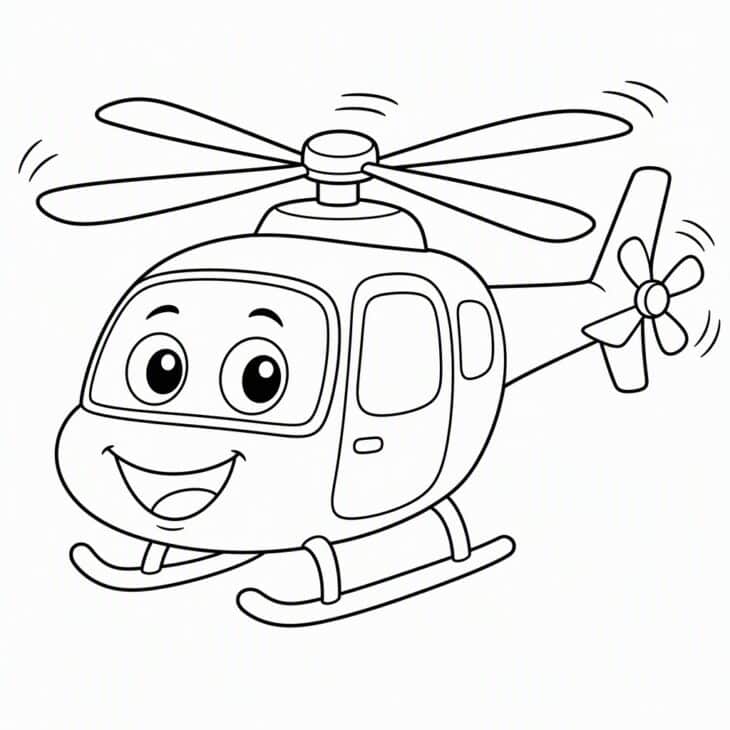 A face on the windshield makes the helicopter a character.