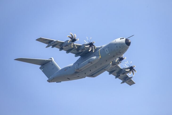 Spanish Air Force Airbus A400M Atlas in flight during a flypast