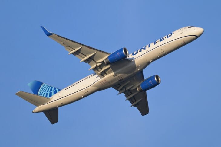 United Airlines Boeing 757-200 N12109 climbing out of Boston