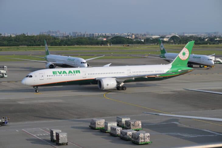 EVA Air Boeing 787-10 B-17807 taxiing at Taoyuan