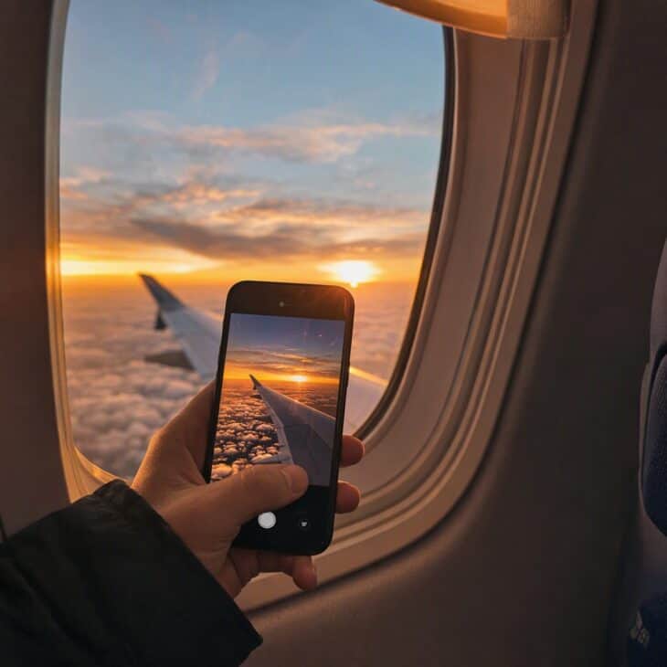 Sunrise and sunset are the best windows of the whole flight.
