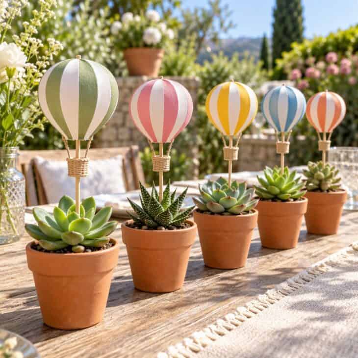 A planter doubles as a place card and a favor.