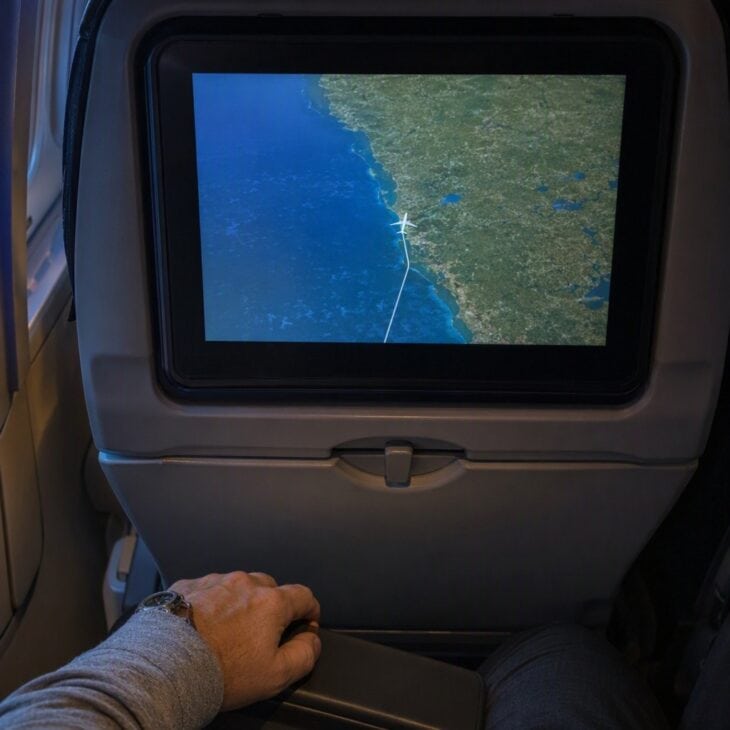 The moving map is the cheapest entertainment on board.