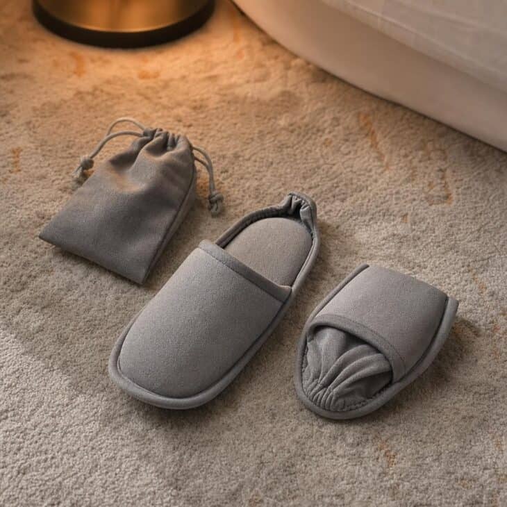 Slippers make a hotel room feel more like home.