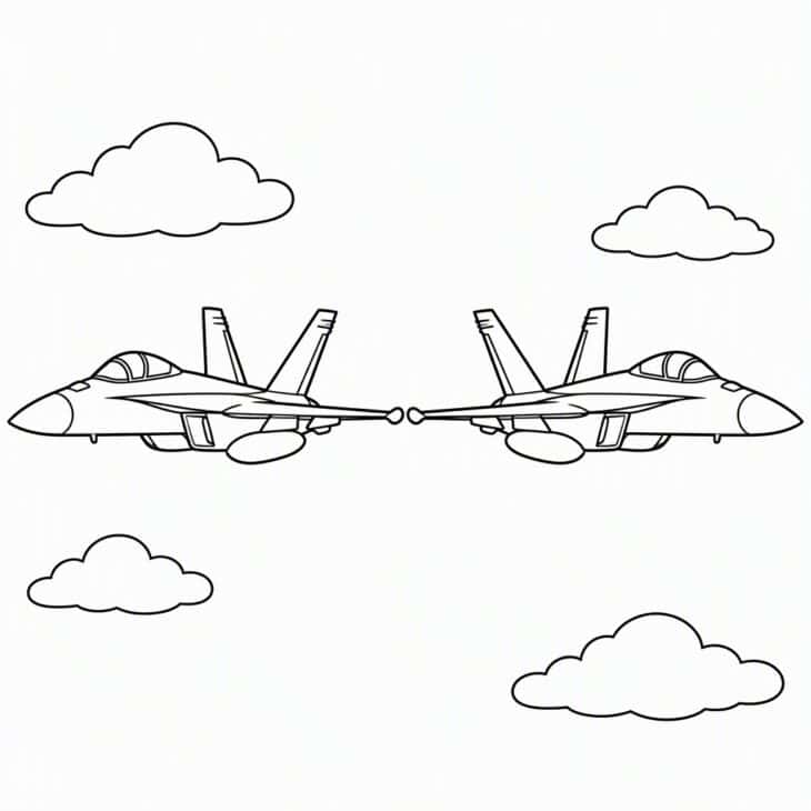 A pair of matching jets invites a color-matching game.
