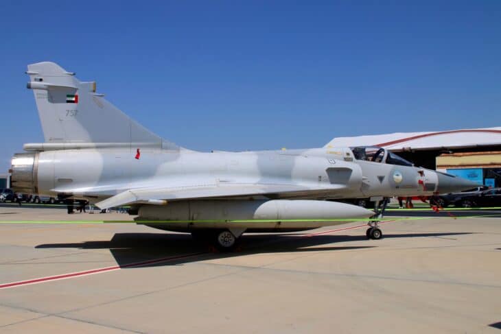 UAE Air Force Mirage 2000-9 with external fuel tank on the ground
