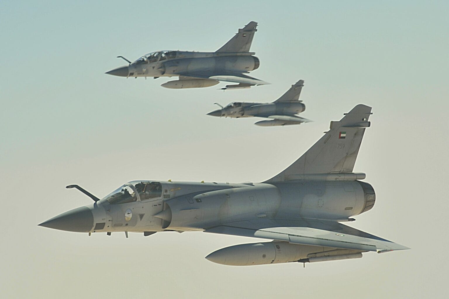 UAE Air Force Mirage 2000 jets flying in formation