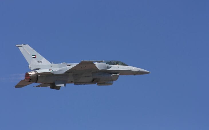 UAE Air Force F-16E Block 60 in flight, serial 300