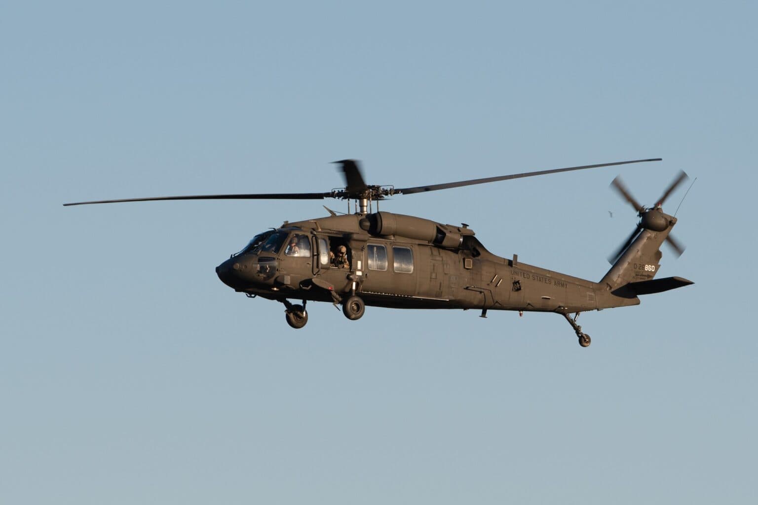 US Army Sikorsky UH-60L Black Hawk 00-26860 in flight against a clear sky