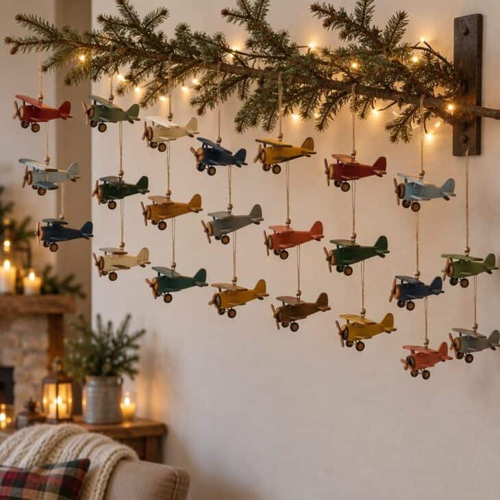 Each day adds one more tiny wooden plane to the branch.