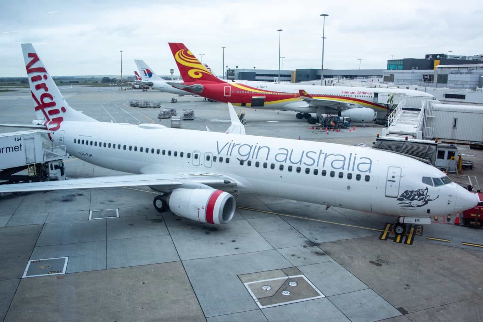Virgin Australia Boeing 737-800 VH-YIR parked at a Melbourne Airport gate
