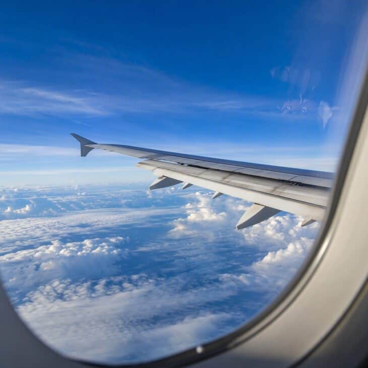 The wing does visible work at takeoff and landing.