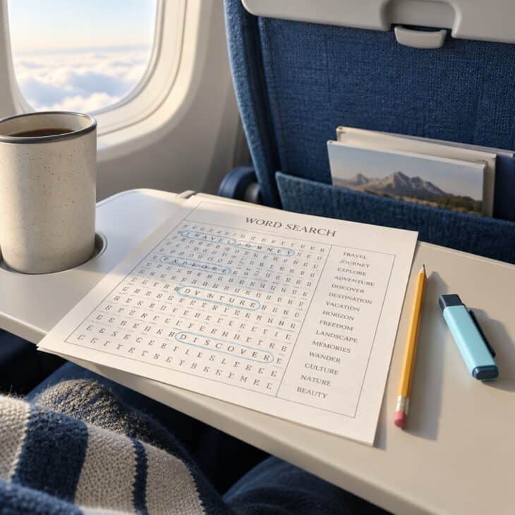Word searches are about the easiest way to stay calm in flight.