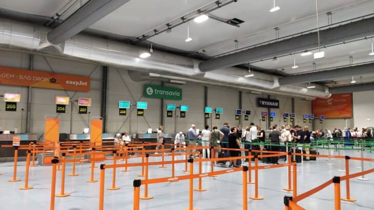 Check-in hall of Terminal 2 at Lisbon Humberto Delgado Airport