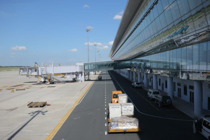 Terminal 2 at Hanoi Noi Bai International Airport seen from the apron