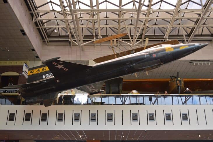 North American X-15A 66670 hanging in the National Air and Space Museum