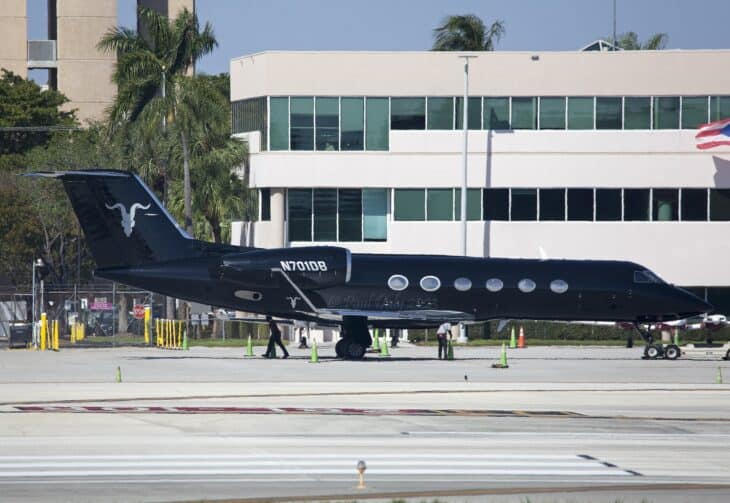 Gulfstream IV N701DB parked on the ramp