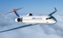 Bombardier CRJ 700 in the clouds